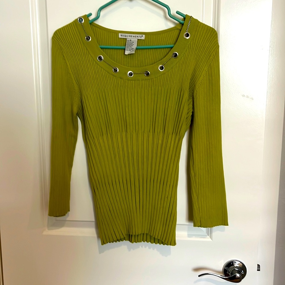 Requirements Metal Detail Green Blouse